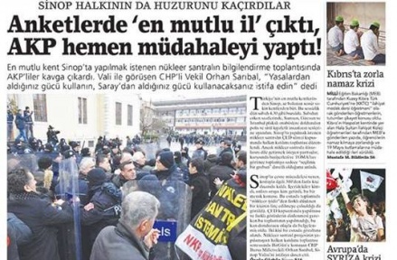 Sinop Nükleeri Birgün Gazetesinde
